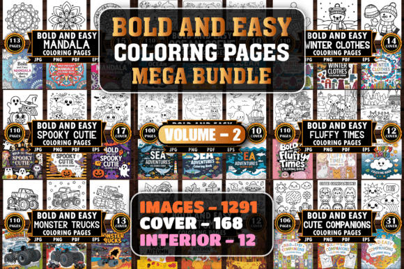 1291 Bold and Easy Coloring Pages Bundle: A Premium Resource for Creative Projects