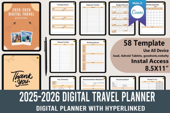 2025-2026 Digital Travel Planner: Your Ultimate Guide to Organized and Stress-Free Travel