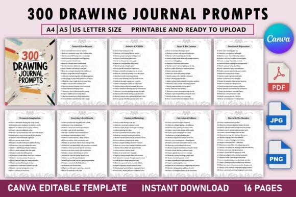 300 Drawing Journal Prompts Bundle: A Strategic Tool for Creative Growth and Purposeful Art