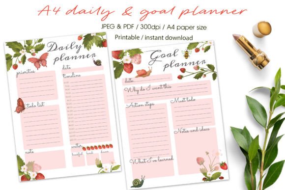 A4 Goal Planner and Daily Planner