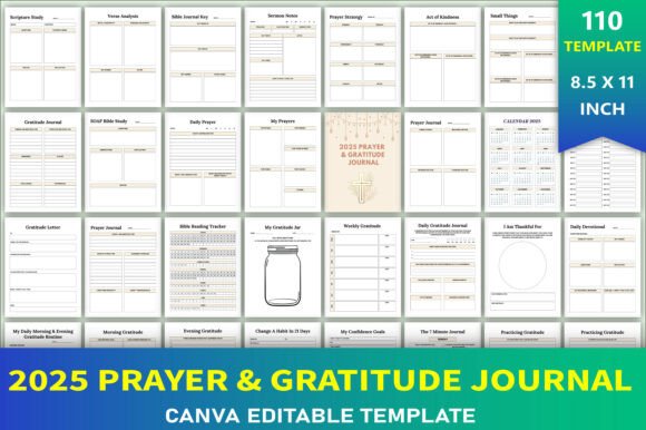 Editable 2025 Prayer Gratitude Journal: A Tool for Spiritual Growth and Daily Reflection