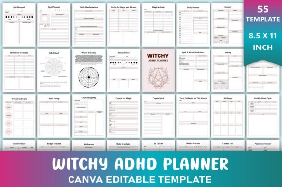 Editable Witchy ADHD Planner