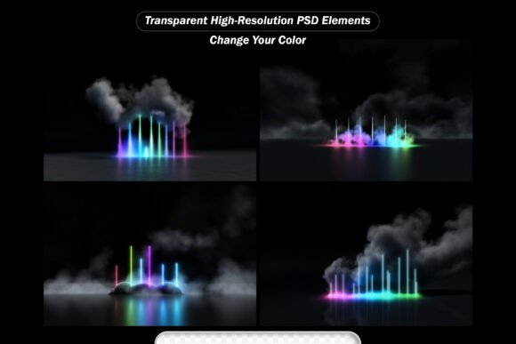 Enhance Your Designs with PSD UV Ultraviolet Light Composition