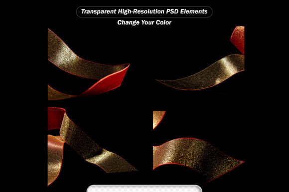 Golden Ribbon Isolated on Black