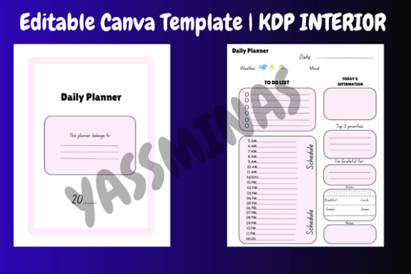 Pink Daily Planner Canva Template