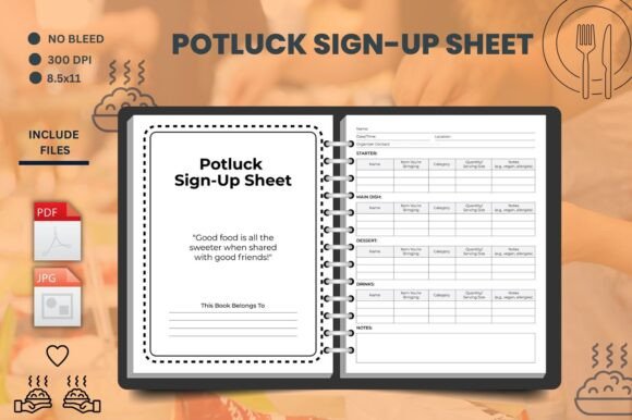 Potluck Sign-Up Sheet