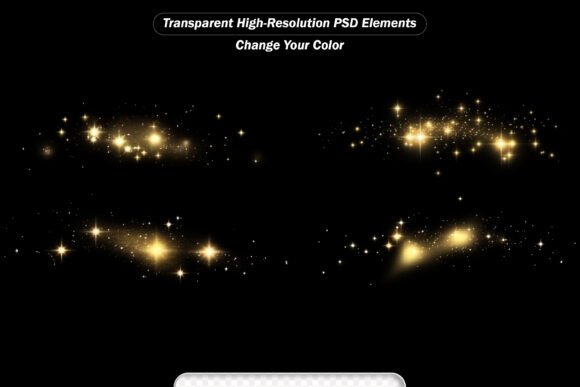 PSD Golden Dust, Yellow Sparks and Golde: Elevate Your Design with Dynamic Light Effects