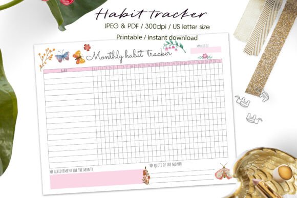 Us Letter Size Monthly Habit Tracker: A Practical Tool for Consistent Progress